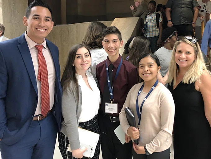 ACSA summer interns visit the state Capitol with advocates.