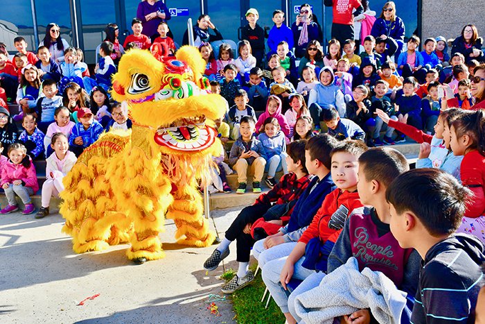 Students at Walnut Elementary celebrate the Lunar New Year.