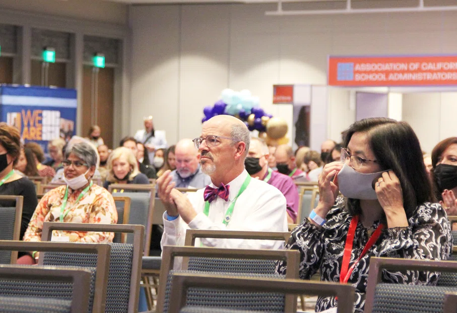Attendees during a general session.