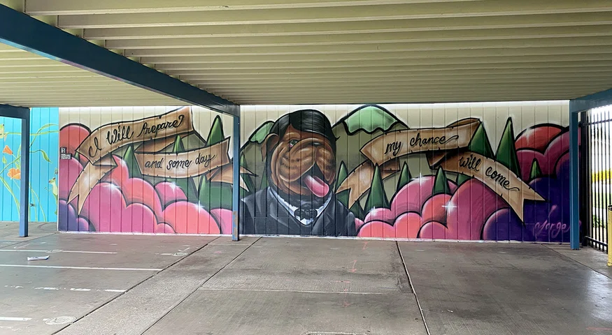 Mural at Abraham Lincoln Elementary.