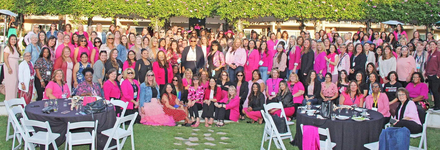 Attendees gathered for the “Power of Pink” reception, sponsored by AALRR.