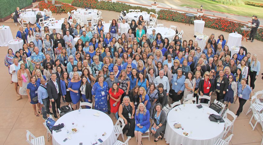 Attendees gather at the Power of Blue networking reception sponsored by AALRR.