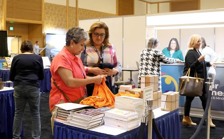 Attendees shop at the Leadership Summit Bookstore.