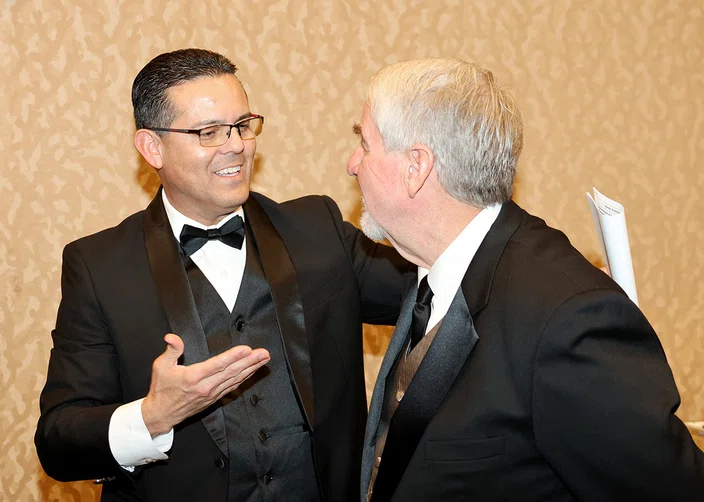 Rafael Plascencia with George Manthey at the award winners reception.