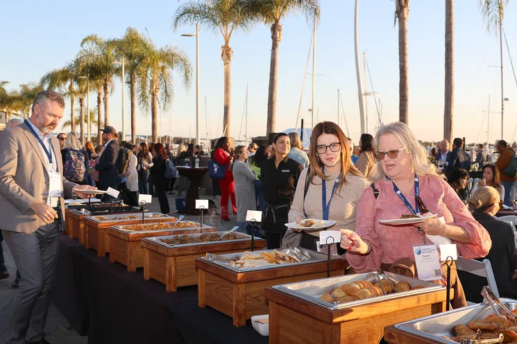 Welcome reception overlooking the Embarcadero Marina in San Diego.