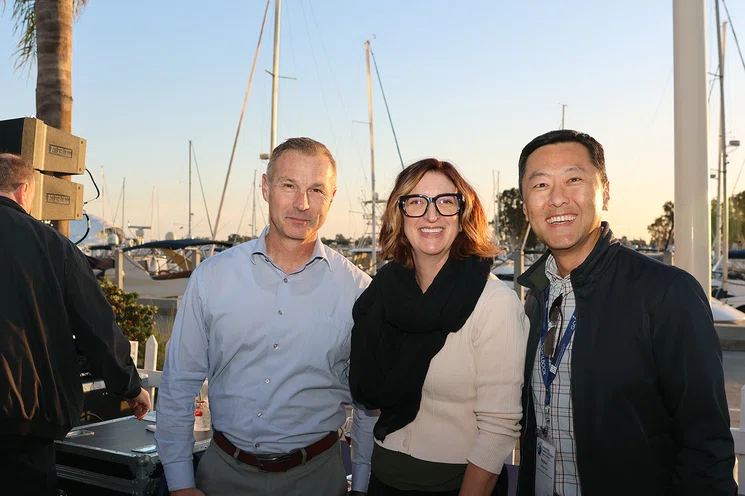 Attendees at the welcome reception overlooking the Embarcadero Marina in San Diego.