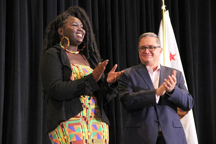 ACSA Executive Director Wes Smith with Region 9 ESS winner Jammy Harris.