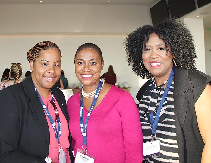 Attendees mingle during the welcome networking reception.