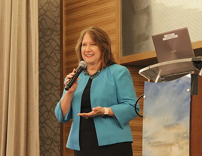 ACSA President Linda Kaminski welcomes attendees.