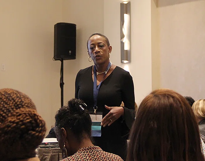 Erikca Brown presents on Courageous Conversations about Micro-Aggressions. 