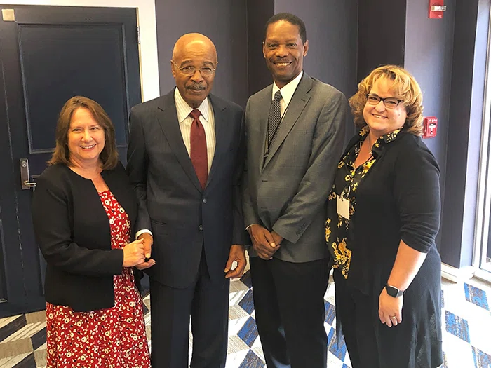 IgnitED keynote speaker Rod Paige with ACSA leaders Linda Kaminski, Ron Williams and Holly Edds.