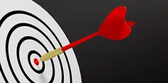 Arrow on a bulls-eye target.
