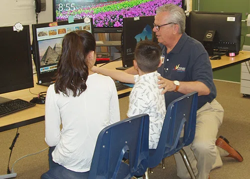 Porter with student