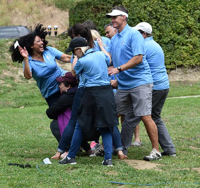 Minerva Gandara works with her teammates at UCLA.