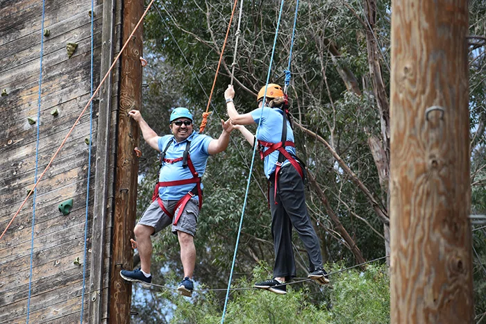 Principal Victor Zamora on the tightrope.