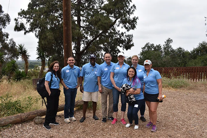 Principals at the ropes course.
