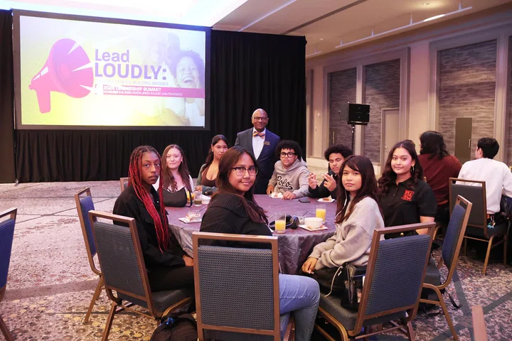 Dr. Daryl Camp with students from San Lorenzo USD.