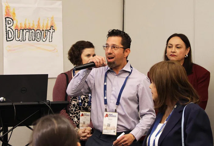 Principal Hunter Nelson shares during a session on “Listening at Scale.”