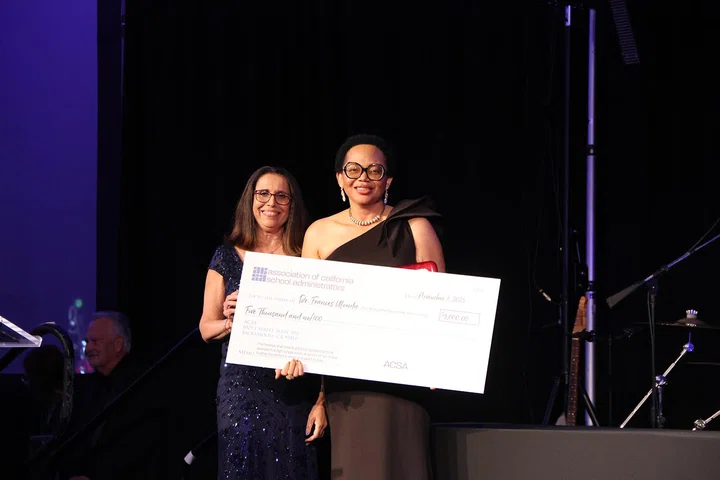 Marcus Foster Memorial Award winner Dr. Frances Ufondu with Dr. Rene Rickard.
