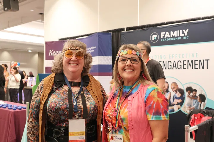 Attendees were encouraged to dress up for the decades-themed reception.