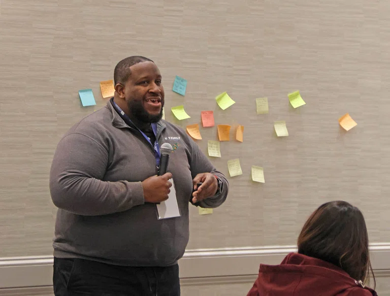 Alejandro Vidal with Family Leadership Inc. presents during the session “Calm & Kind Campuses.”