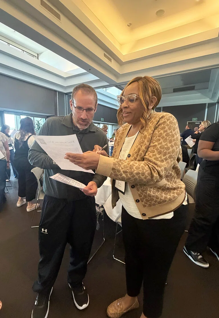 Participants get to know one another during an ice breaker activity.