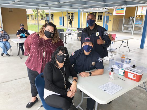 The Harborside Elementary School mobile vaccinatio