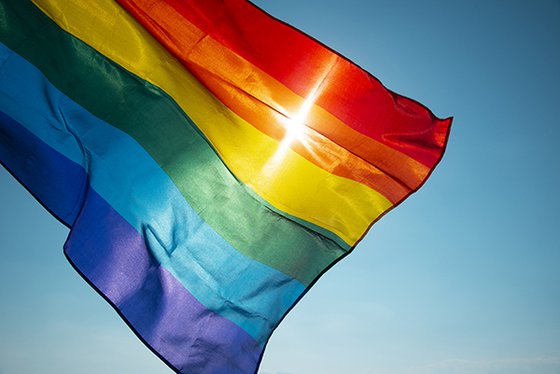 Rainbow Pride flag.