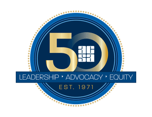 ACSA 50th anniversary logo.